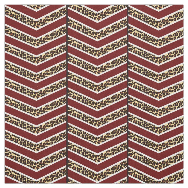 Leopard Print Chevron Fabric (Swatch)