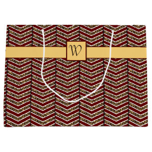 Leopard Print Chevron Gift Bag