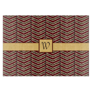 Leopard Print Chevron Glass Cutting Board