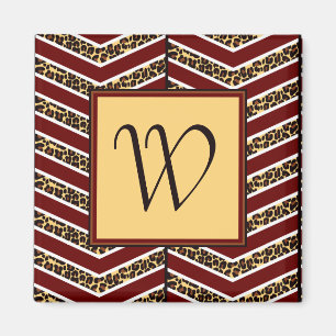 Leopard Print Chevron Magnet