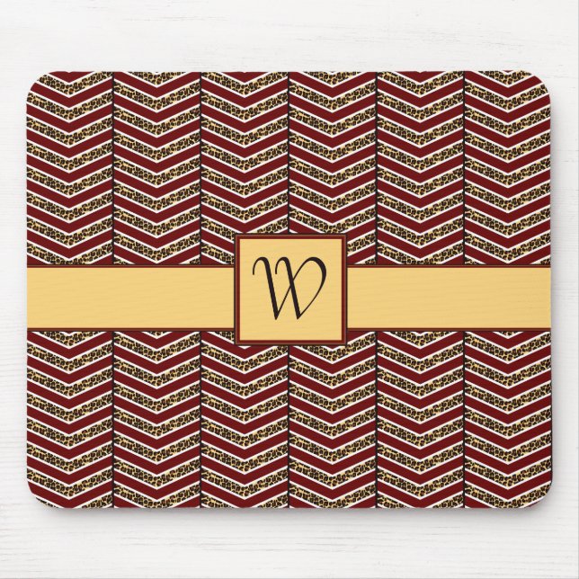Leopard Print Chevron Mousepad (Front)