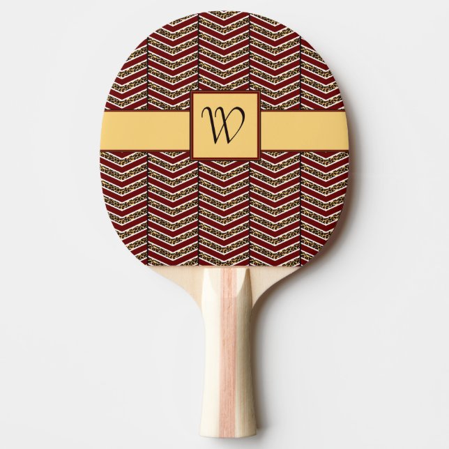 Leopard Print Chevron Ping Pong Paddle (Front)