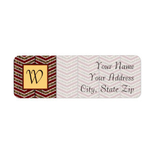 Leopard Print Chevron Return Address Label