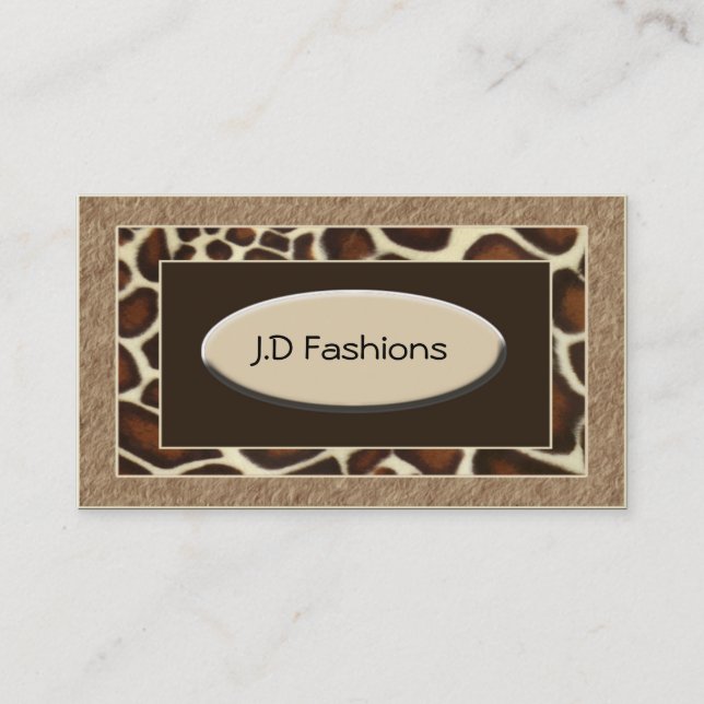 leopard print Chic Business Cards (Front)