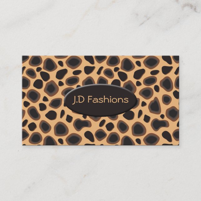 leopard print chic business cards (Front)