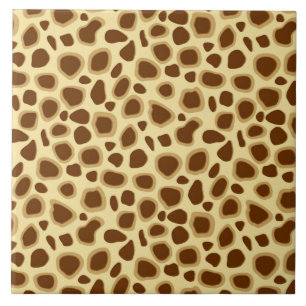 Leopard Print - Chocolate Brown and Camel Tan Tile