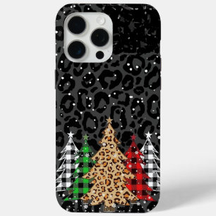 Leopard Print Christmas Trees  iPhone 15 Pro Max Case