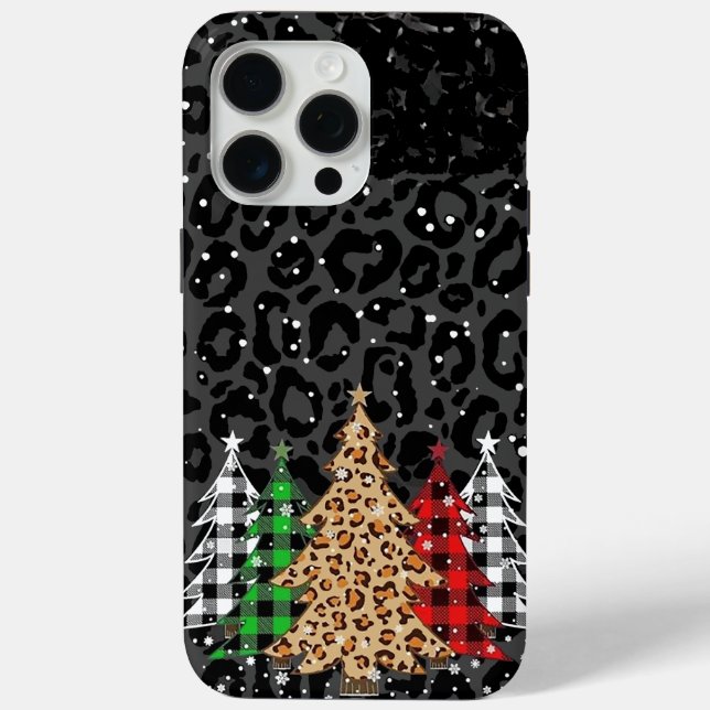Leopard Print Christmas Trees  Case-Mate iPhone Case (Back)
