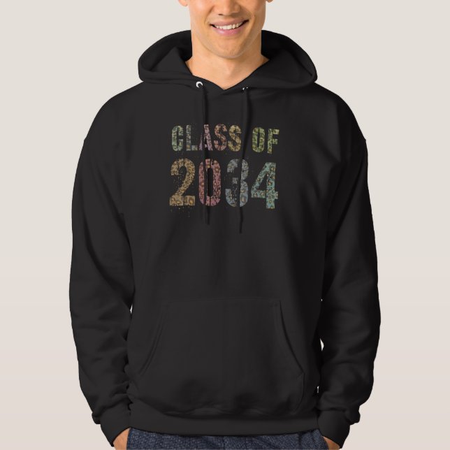 Leopard Print Class Of 2034 Future Graduation Good Hoodie (Front)