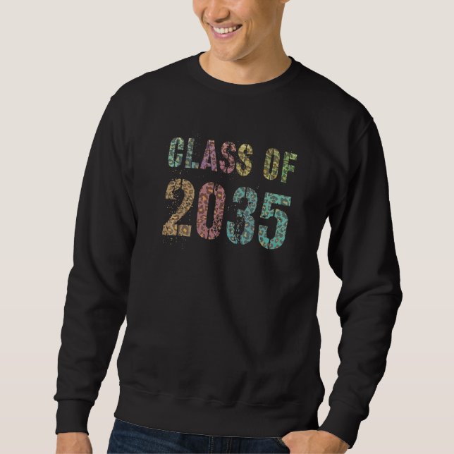 Leopard Print Class Of 2035 Future Graduation Good Sweatshirt (Front)