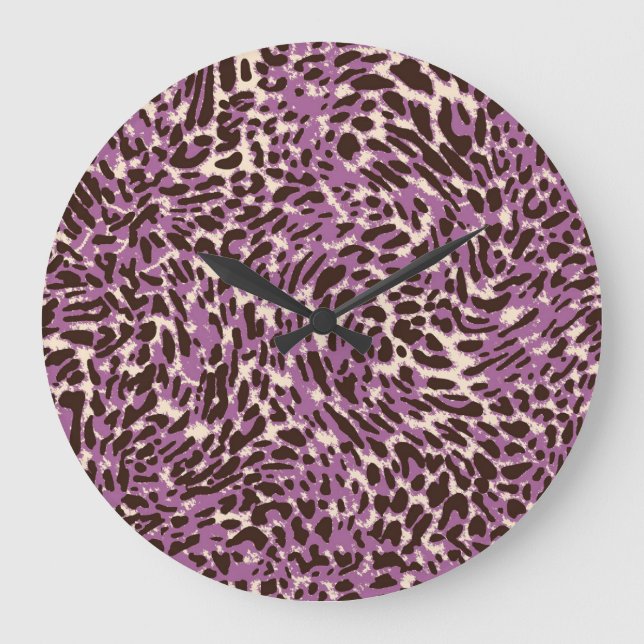 Leopard Print, Classic Animal Pattern. Large Clock (Front)