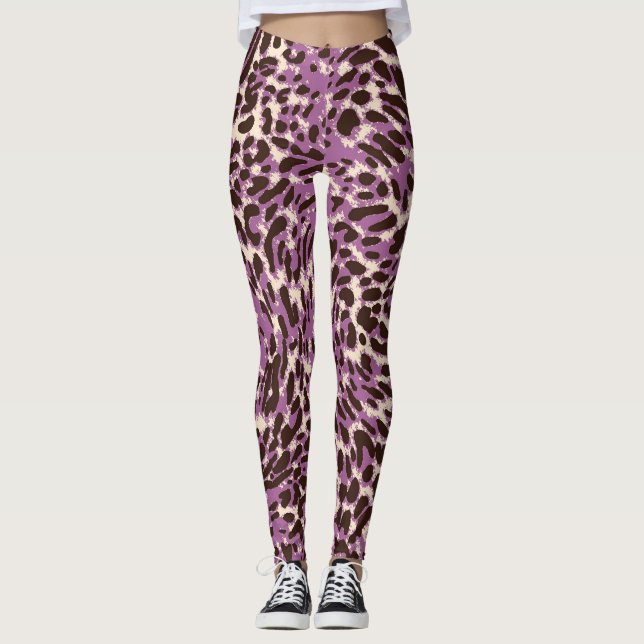Leopard Print, Classic Animal Pattern. Leggings (Front)