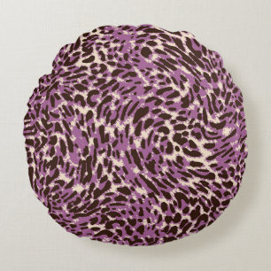 Leopard Print, Classic Animal Pattern. Round Cushion