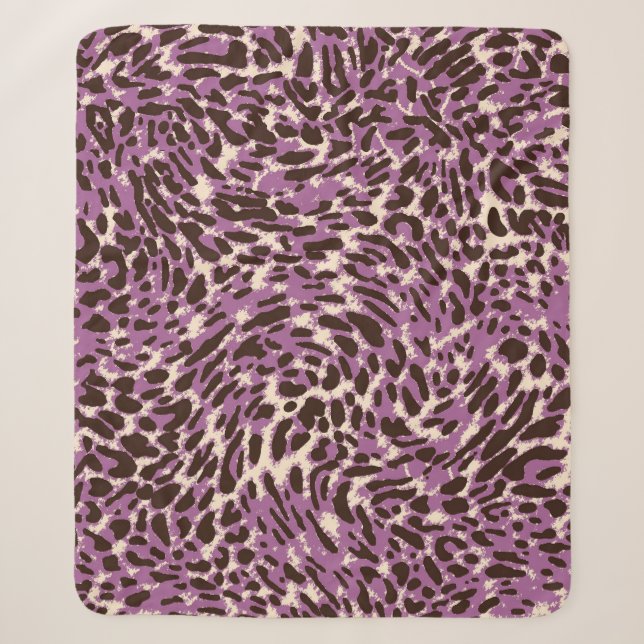 Leopard Print, Classic Animal Pattern. Sherpa Blanket (Front)