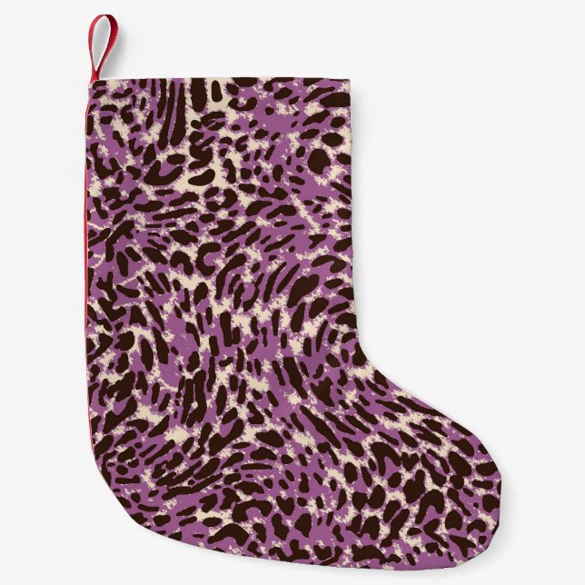 Leopard Print, Classic Animal Pattern. Small Christmas Stocking (Front)