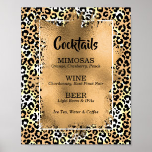 Leopard Print Cocktail Bar Menu