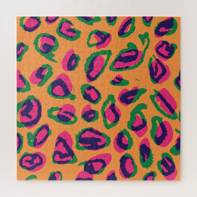 Leopard Print, Colourful Animal Pattern. Jigsaw Puzzle (Vertical)