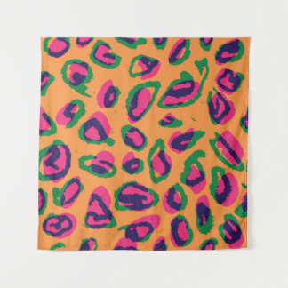 Leopard Print, Colourful Animal Pattern. Tapestry