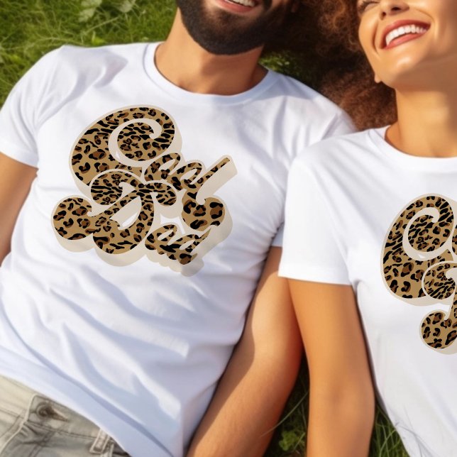 Leopard Print Cool Dad Matching Mummy and Me T-Shirt (Cool Dad Tee - Matching Cool Mom and Cool Kid available separately)