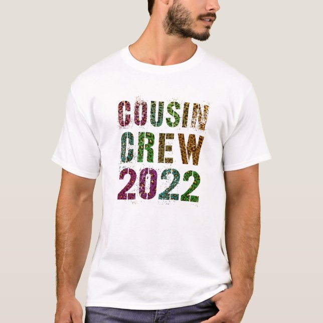 Leopard Print COUSIN CREW 2022 Funny Grandma Grand T-Shirt (Front)