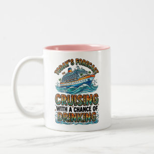 Leopard Print Cruising With A Chance Of Drinking Two-Tone Coffee Mug