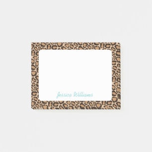 Leopard Print Custom Monogram Post-it Notes