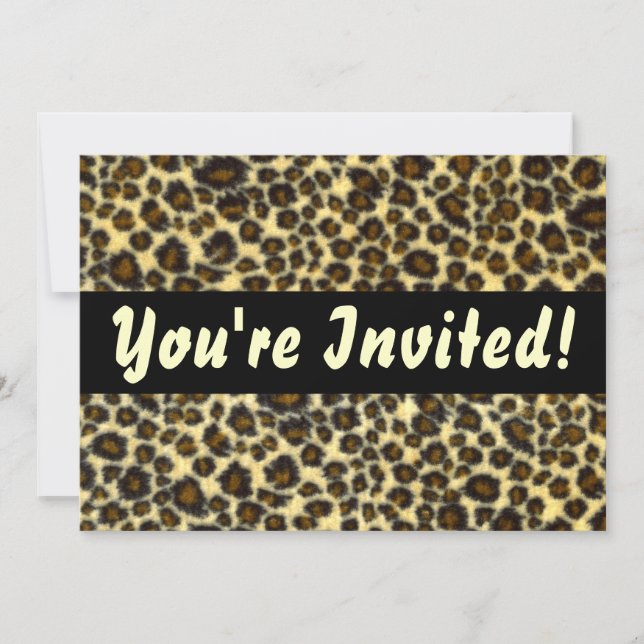 Leopard Print Customisable Invitations (Front)