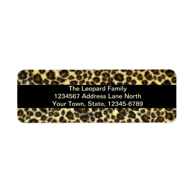 Leopard Print Customisable Return Address Labels (Front)