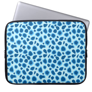 Leopard Print - Dark Cobalt and Sky blue Laptop Sleeve