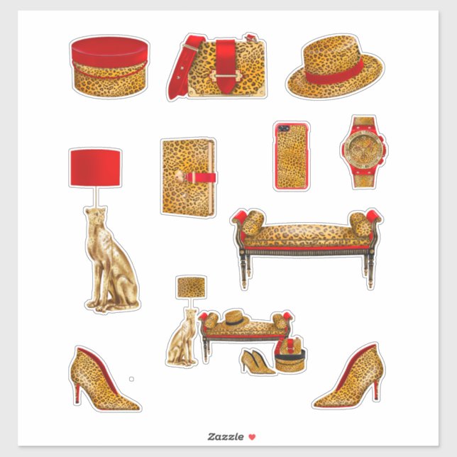 Leopard Print Decals High Fashion Women Planner (Sheet)