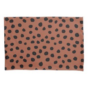 Leopard Print Dots Rust Terracotta Cheetah Spots Pillowcase