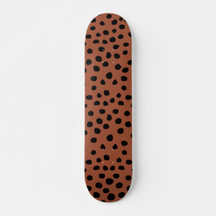 Leopard Print Dots Rust Terracotta Cheetah Spots Skateboard
