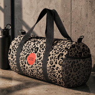 Leopard Print Duffle Bag Stylish Animal Duffel