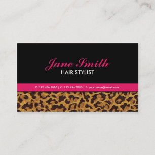 Leopard Print Elegant Classy Modern Professional Business Card