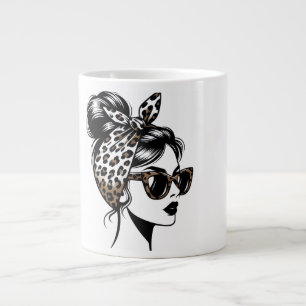 Leopard Print Fashion Girl Coffee Mug