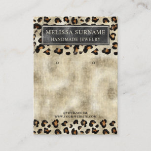Leopard Print Faux Black Foil Jewellery Display Ca Business Card