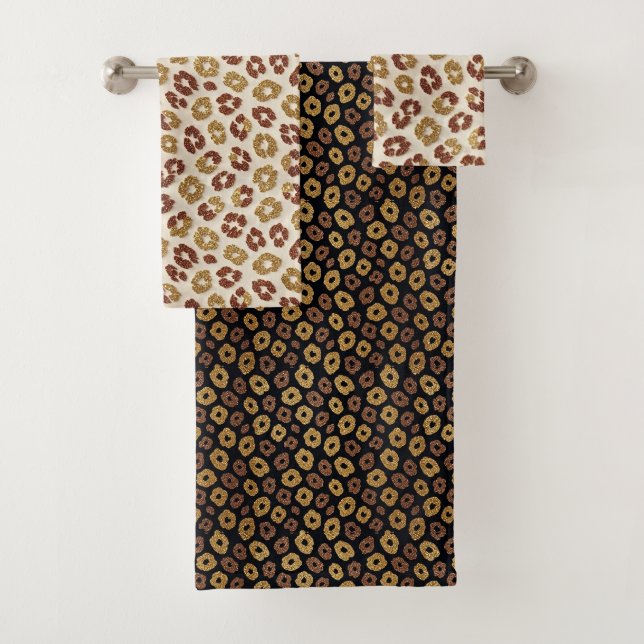Leopard Print Faux Glitter | Luxury  Bath Towel Set (Insitu)