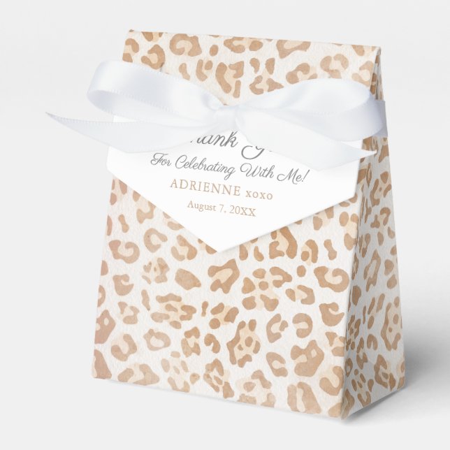 Leopard Print Female Birthday Party Favour Box (Front Side)