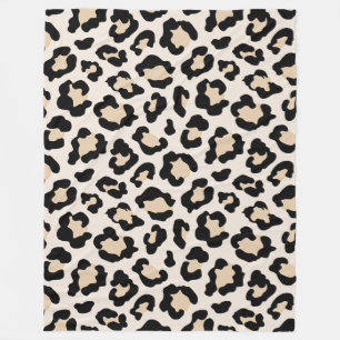 Leopard print fleece blanket