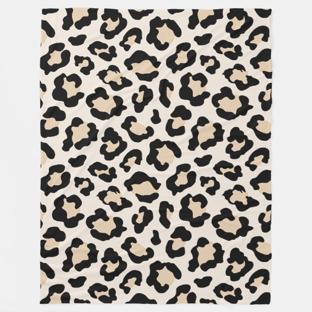 Leopard print fleece blanket (Front)