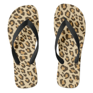 Leopard Print Flip Flops