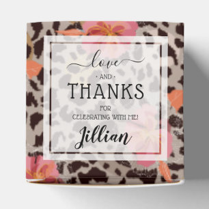 Leopard Print Floral Pattern Favour Box