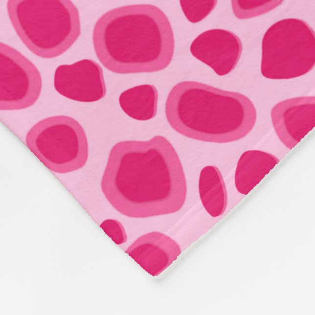 Leopard Print - Fuchsia and light pink Fleece Blanket (Corner)