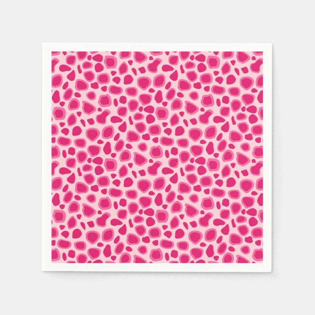 Leopard Print - Fuchsia and light pink Napkin (Front)