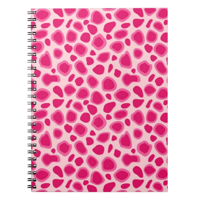Leopard Print - Fuchsia and light pink Notebook (Front)