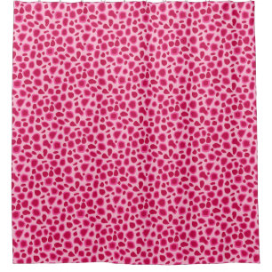Leopard Print, Fuchsia and Light Pink Shower Curtain