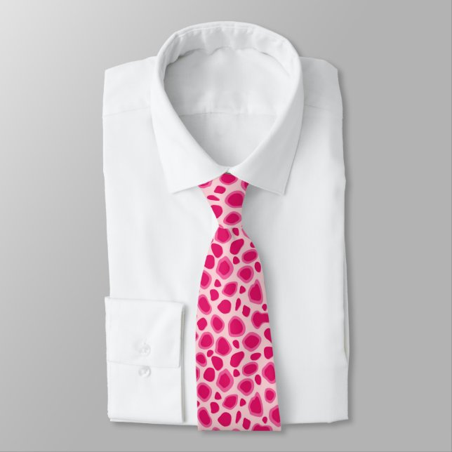 Leopard Print - Fuchsia and light pink Tie (Tied)