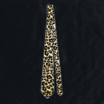 Leopard Print Fun Tie<br><div class="desc">This fun tie has my original graphic artwork - featuring a digital leopard pattern processed in an illustrated artsy style. The main colour tones are cream, gold and black. This tie is printed on front and back for a cohesive appearance. It would make a great gift for Father's Day, a...</div>