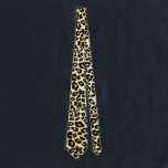 Leopard Print Fun Tie<br><div class="desc">This fun tie has my original graphic artwork - featuring a digital leopard pattern processed in an illustrated artsy style. The main colour tones are cream, gold and black. This tie is printed on front and back for a cohesive appearance. It would make a great gift for Father's Day, a...</div>