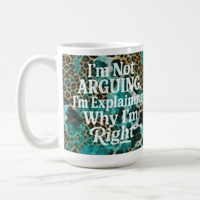 Leopard Print Funny Quote Coffee Mug (Left)